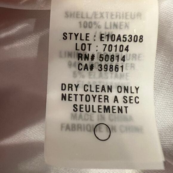 Elie Tahari 100% Linen Mara Aquamarine Abstract Stripe Skirt Fit & Flare Size 8 - Picture 11 of 14